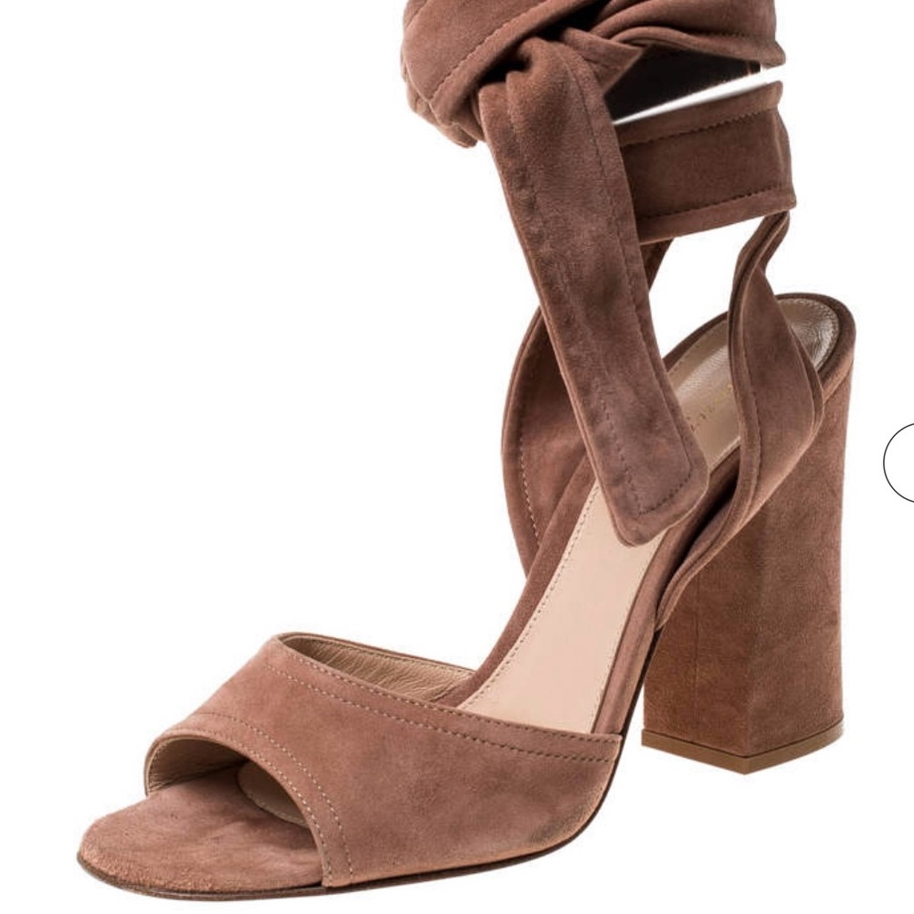 Gianvito Rossi Tan Suede Heels